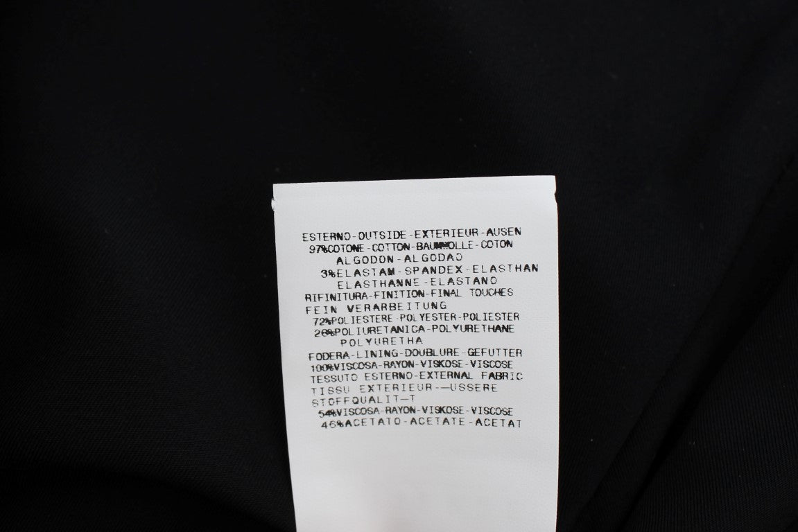 Exte Black Blue Cotton Stretch Straight Skirt $473.00 Exte Luzworld