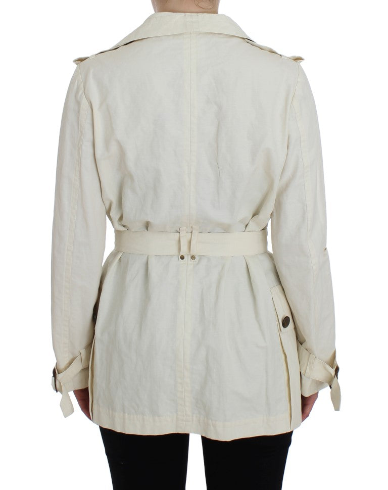 PLEIN SUD White Trench Coat Jacket $893.00 PLEIN SUD Luzworld