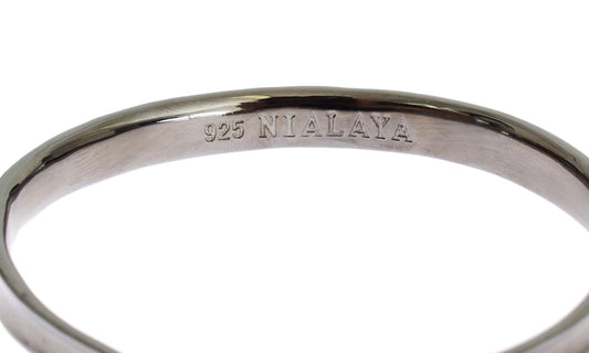 Nialaya Gray Rhodium 925 Silver Bangle Bracelet $601.00 Nialaya Luzworld