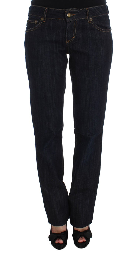 Cavalli Blue Cotton Straight Fit Stretch Jeans $649.00 Cavalli Luzworld