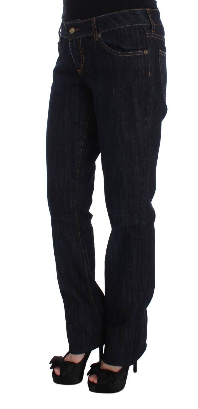 Cavalli Blue Cotton Straight Fit Stretch Jeans $649.00 Cavalli Luzworld