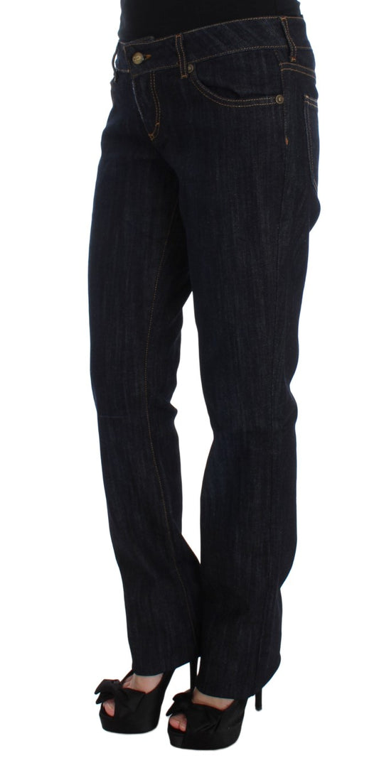 Cavalli Blue Cotton Straight Fit Stretch Jeans $649.00 Cavalli Luzworld