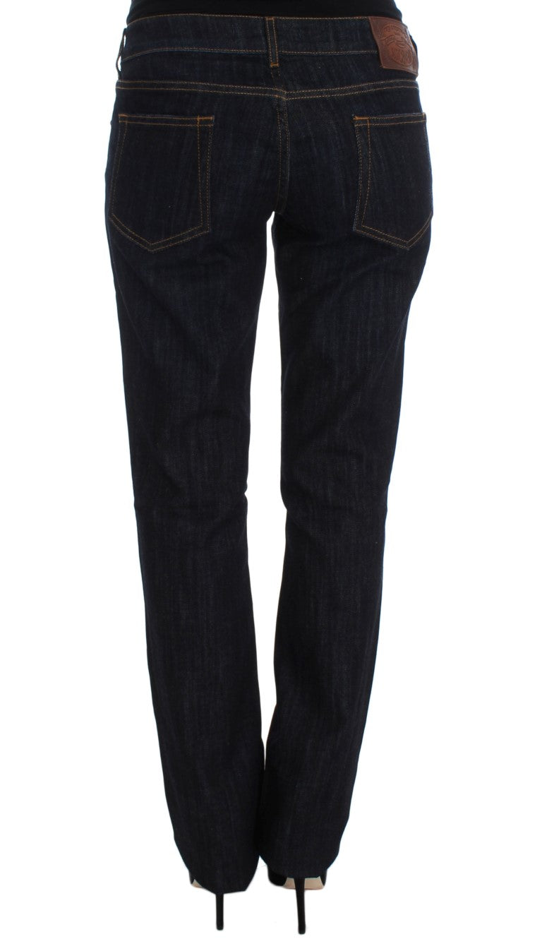 Cavalli Blue Cotton Straight Fit Stretch Jeans $649.00 Cavalli Luzworld