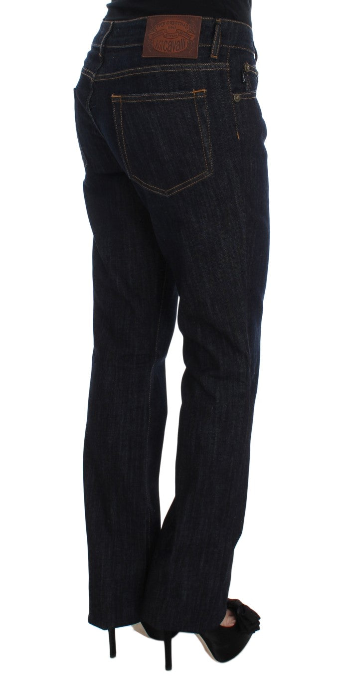 Cavalli Blue Cotton Straight Fit Stretch Jeans $649.00 Cavalli Luzworld