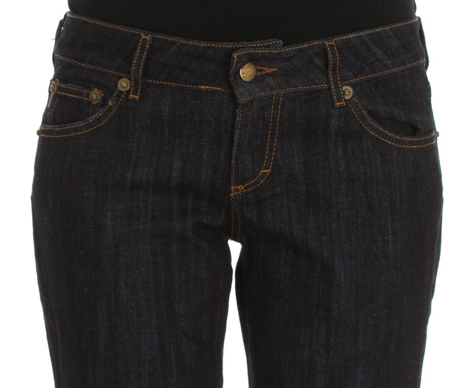 Cavalli Blue Cotton Straight Fit Stretch Jeans $649.00 Cavalli Luzworld