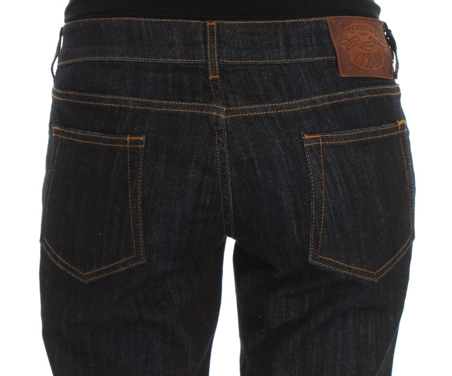 Cavalli Blue Cotton Straight Fit Stretch Jeans $649.00 Cavalli Luzworld
