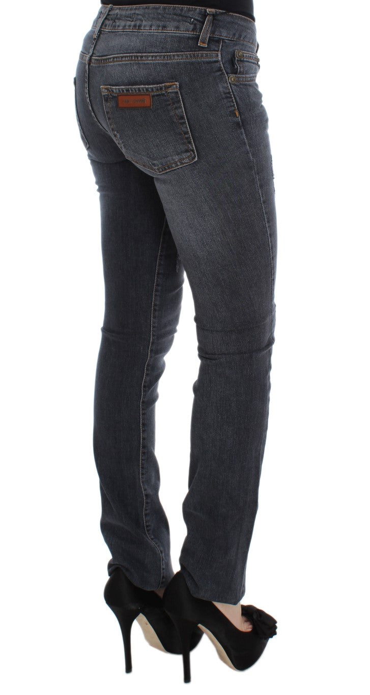 Cavalli Blue Wash Cotton Blend Slim Fit Jeans $649.00 Cavalli Luzworld