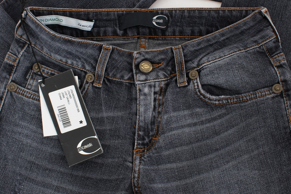 Cavalli Blue Wash Cotton Blend Slim Fit Jeans $649.00 Cavalli Luzworld