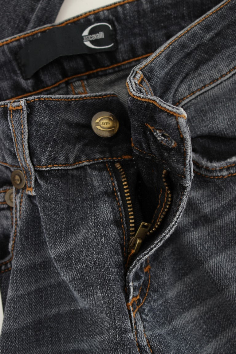 Cavalli Blue Wash Cotton Blend Slim Fit Jeans $649.00 Cavalli Luzworld