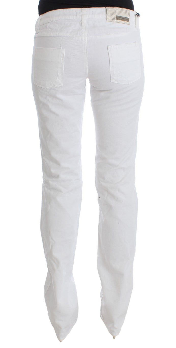 Costume National White Cotton Slim Fit Denim Bootcut Jeans $535.00 Costume National Luzworld
