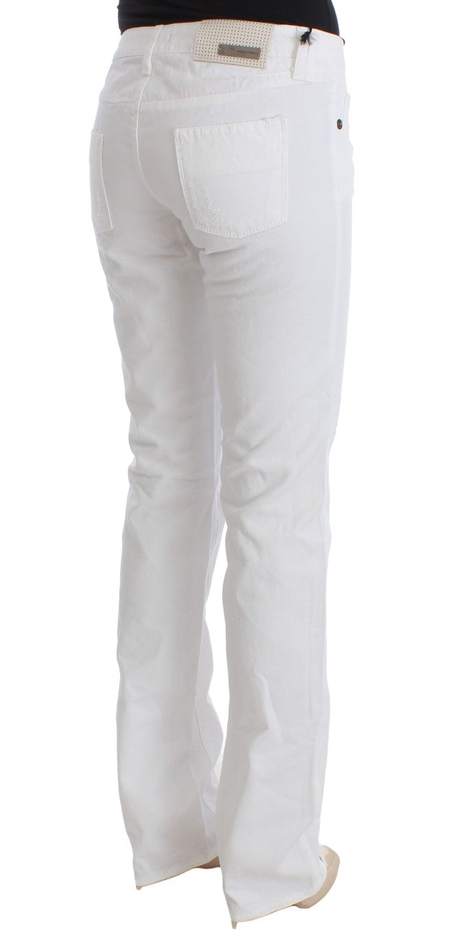 Costume National White Cotton Slim Fit Denim Bootcut Jeans $535.00 Costume National Luzworld