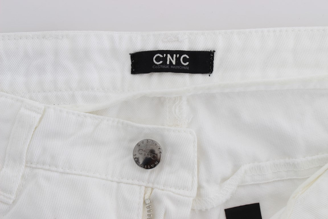 Costume National White Cotton Slim Fit Denim Bootcut Jeans $535.00 Costume National Luzworld