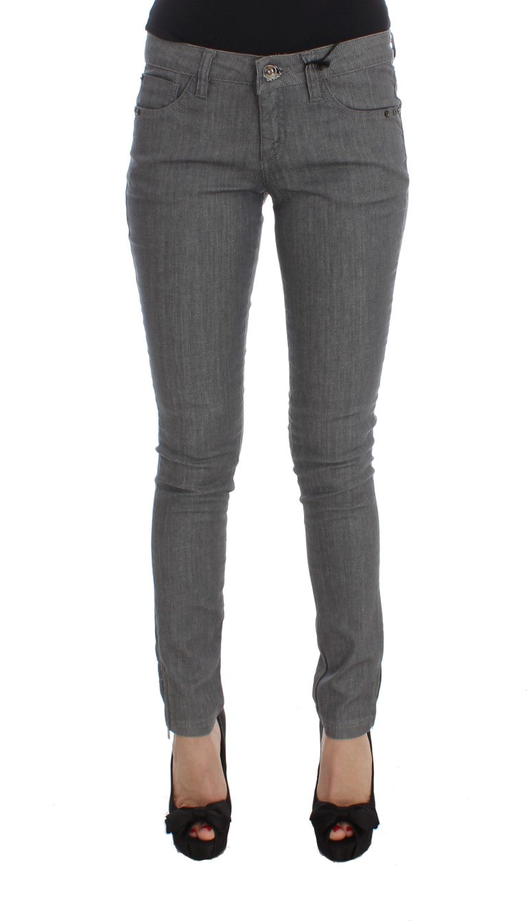 Costume National Gray Cotton Blend Slim Fit Jeans $548.00 Costume National Luzworld