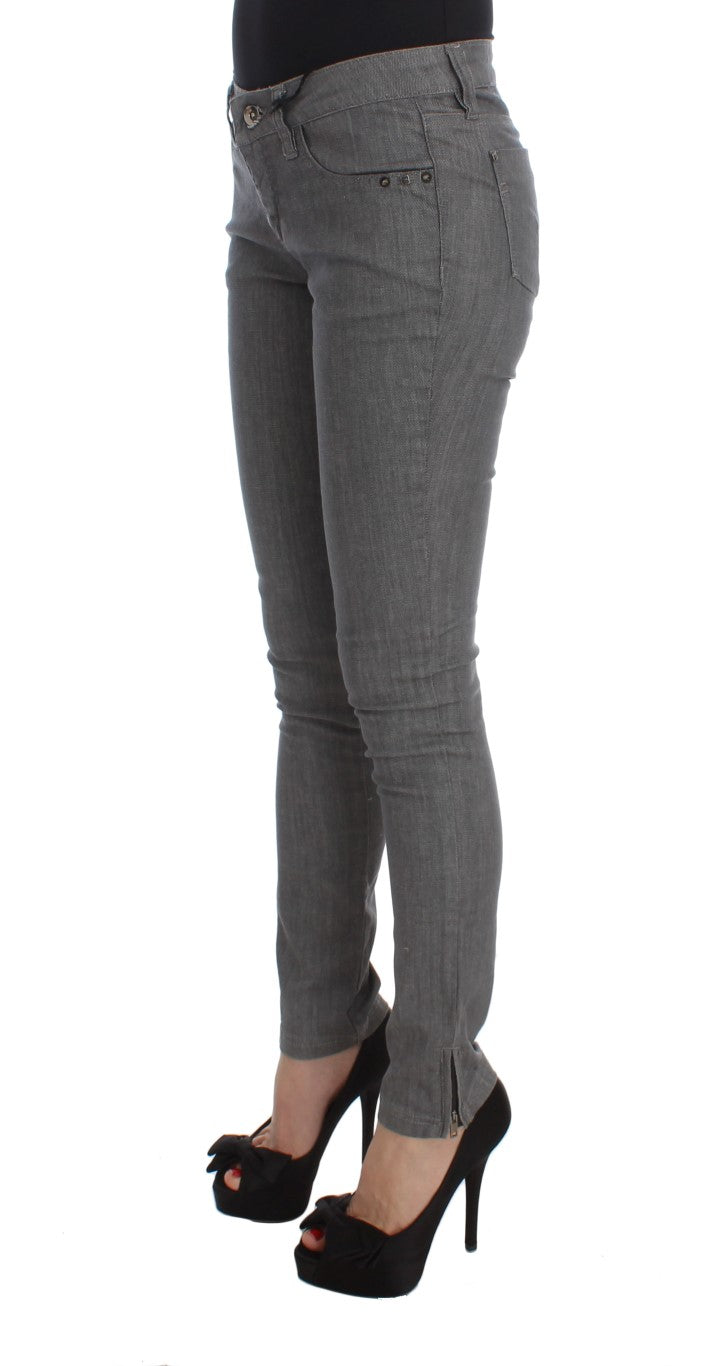 Costume National Gray Cotton Blend Slim Fit Jeans $548.00 Costume National Luzworld