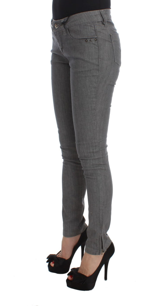Costume National Gray Cotton Blend Slim Fit Jeans $548.00 Costume National Luzworld