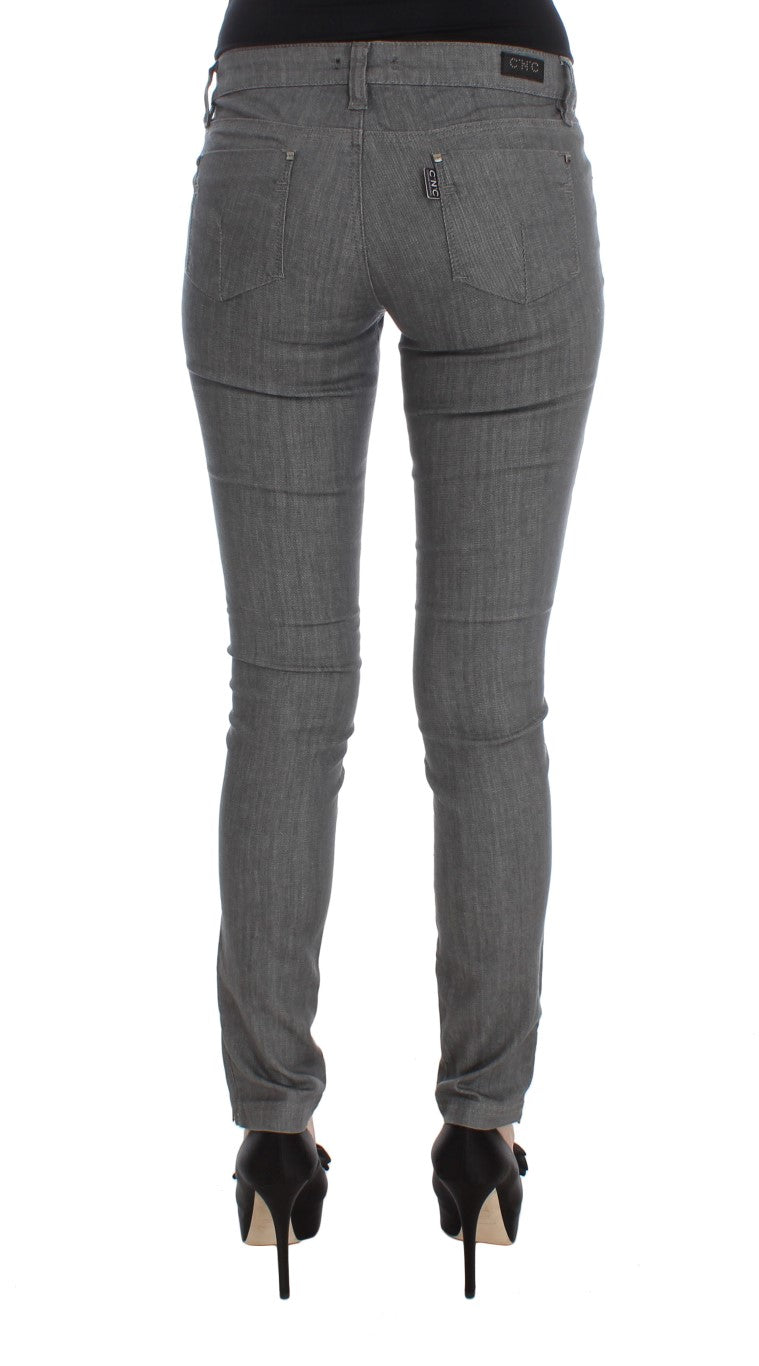 Costume National Gray Cotton Blend Slim Fit Jeans $548.00 Costume National Luzworld