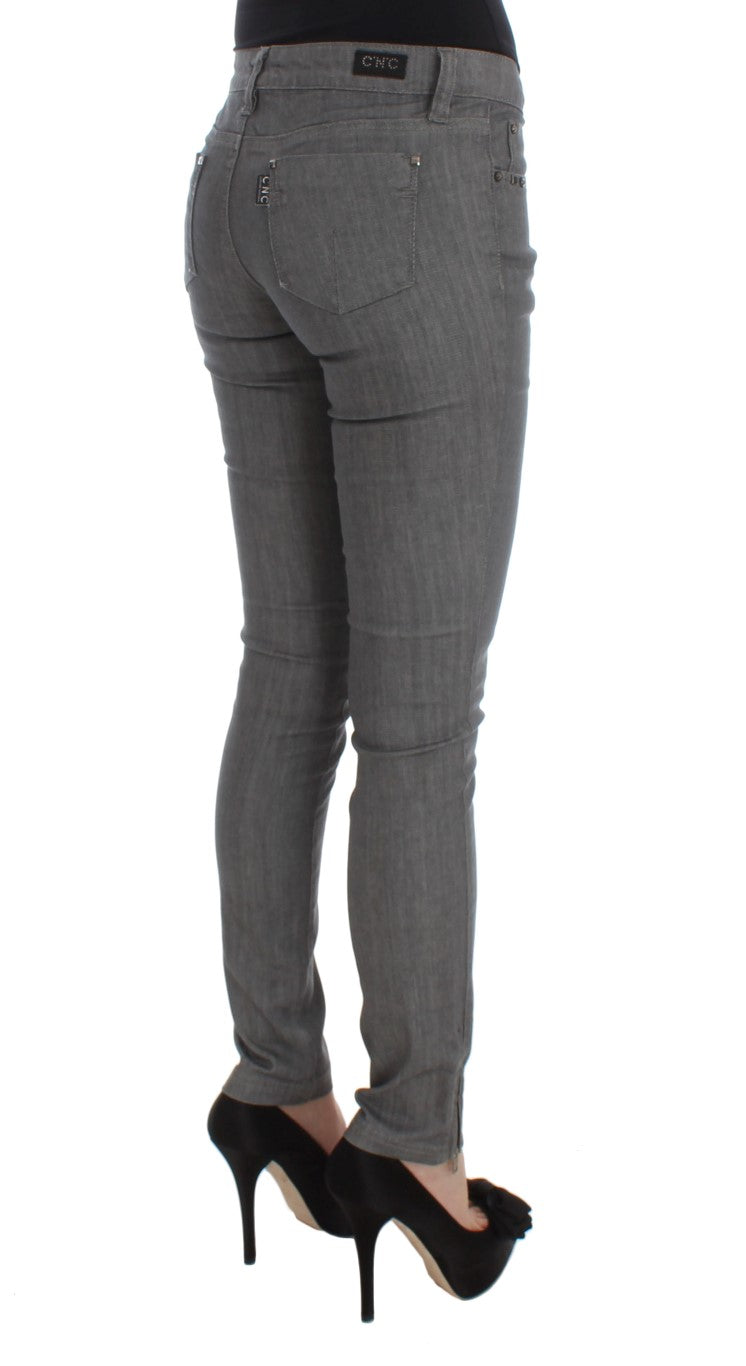 Costume National Gray Cotton Blend Slim Fit Jeans $548.00 Costume National Luzworld