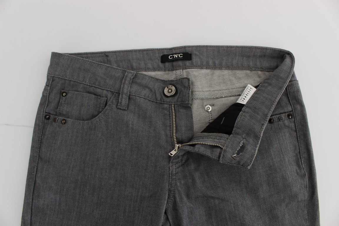 Costume National Gray Cotton Blend Slim Fit Jeans $548.00 Costume National Luzworld