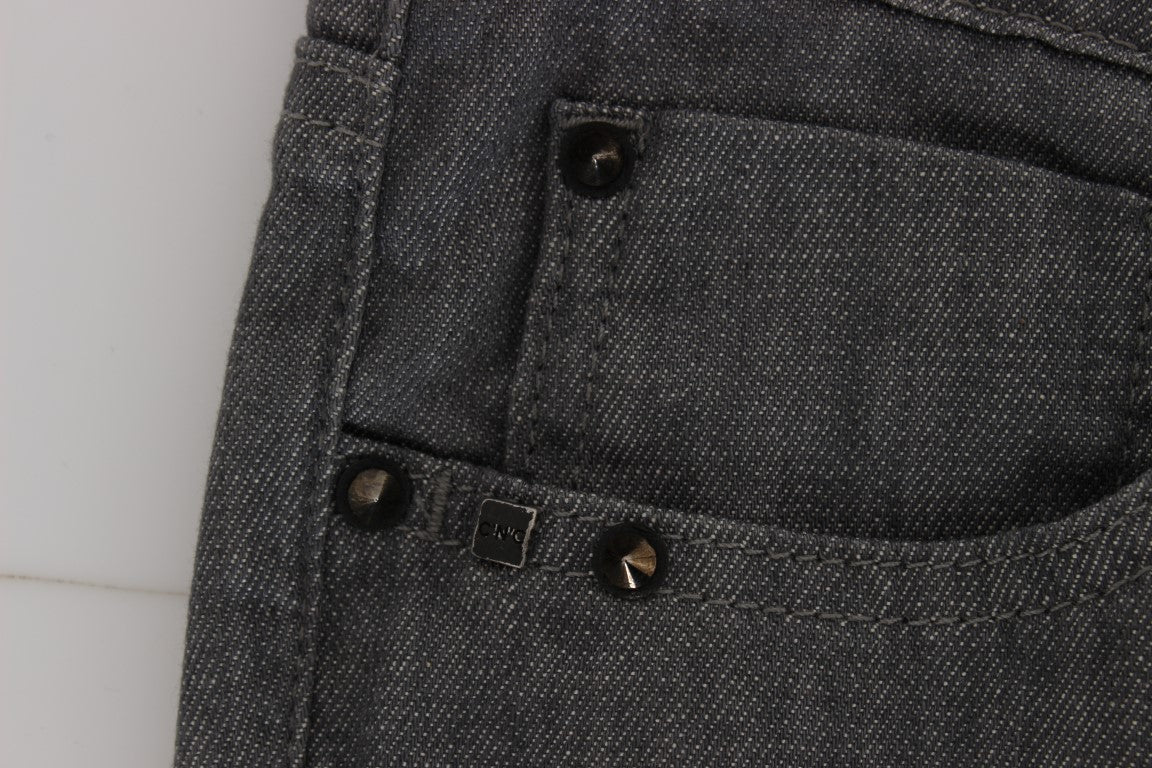 Costume National Gray Cotton Blend Slim Fit Jeans $548.00 Costume National Luzworld