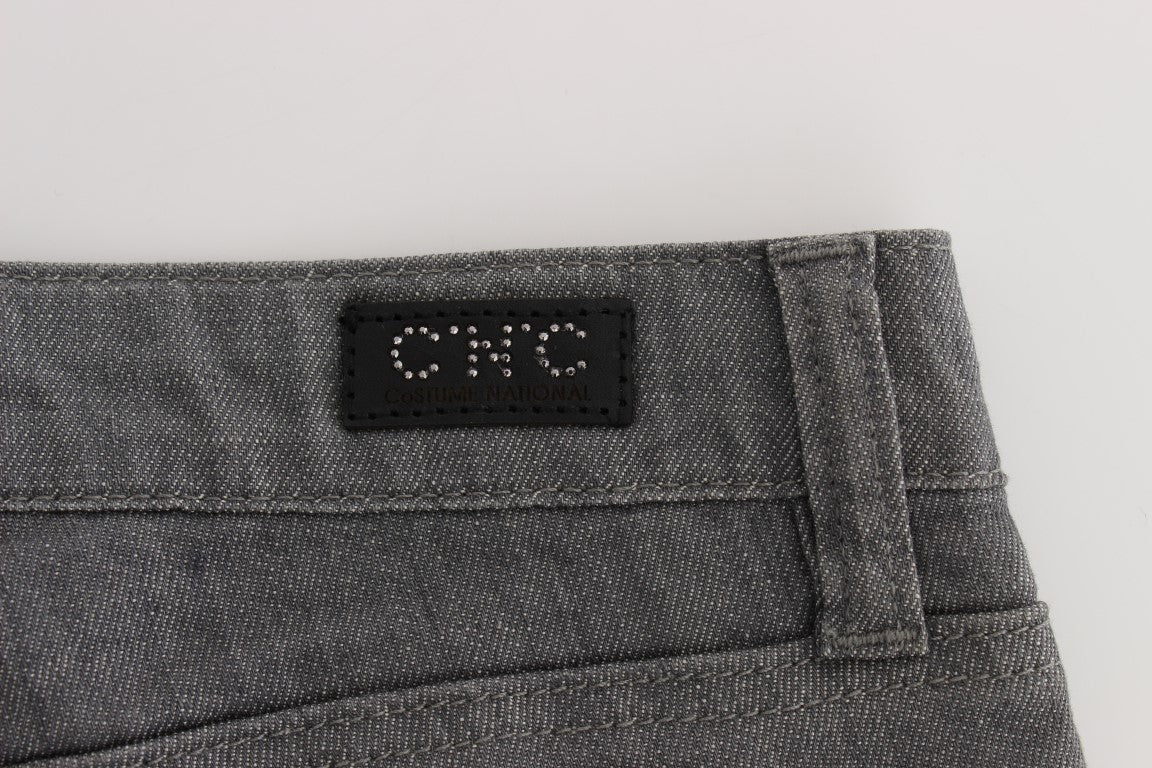 Costume National Gray Cotton Blend Slim Fit Jeans $548.00 Costume National Luzworld