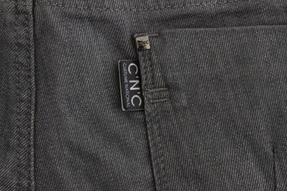 Costume National Gray Cotton Blend Slim Fit Jeans $548.00 Costume National Luzworld