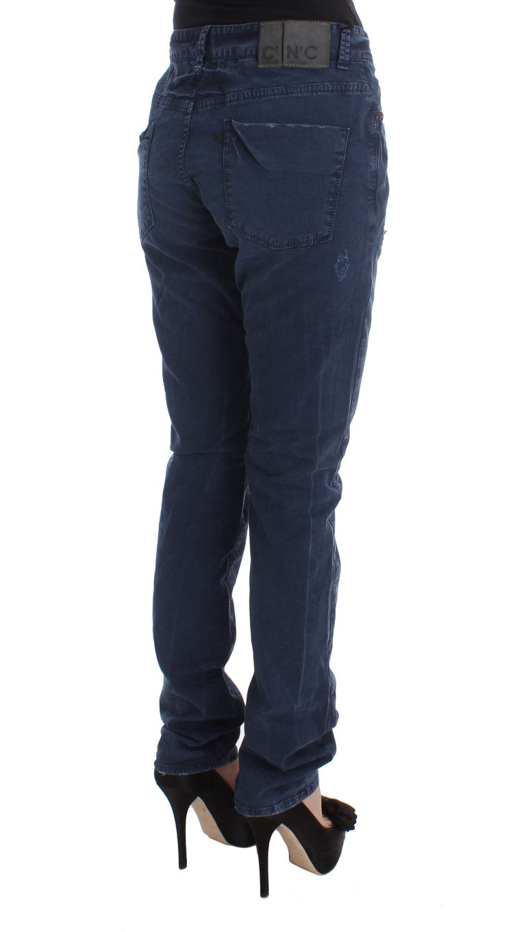 Costume National Blue Cotton Blend Denim Jeans $548.00 Costume National Luzworld