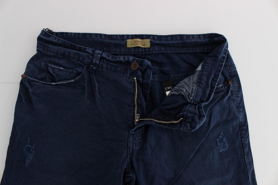 Costume National Blue Cotton Blend Denim Jeans $548.00 Costume National Luzworld