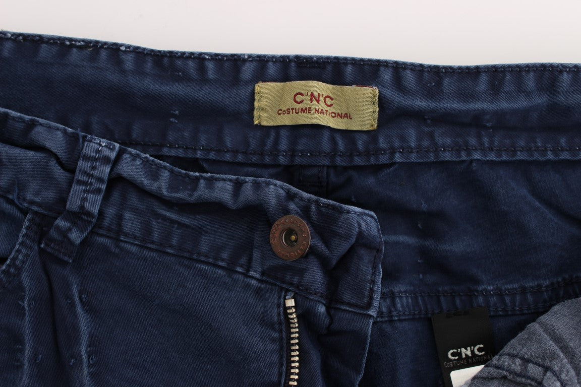 Costume National Blue Cotton Blend Denim Jeans $548.00 Costume National Luzworld