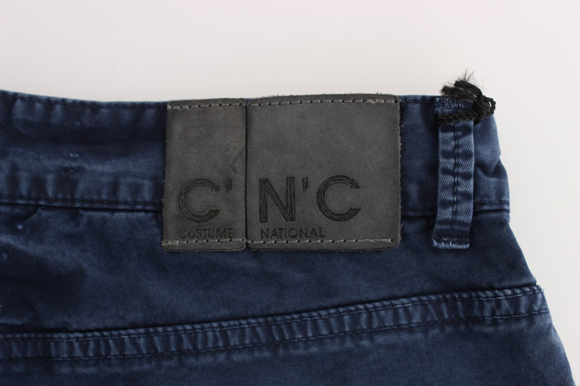 Costume National Blue Cotton Blend Denim Jeans $548.00 Costume National Luzworld