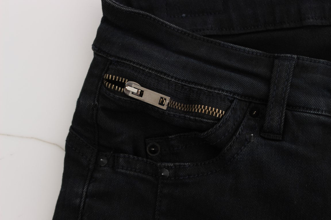 Costume National Black Cotton Slim Fit Denim Jeans $548.00 Costume National Luzworld
