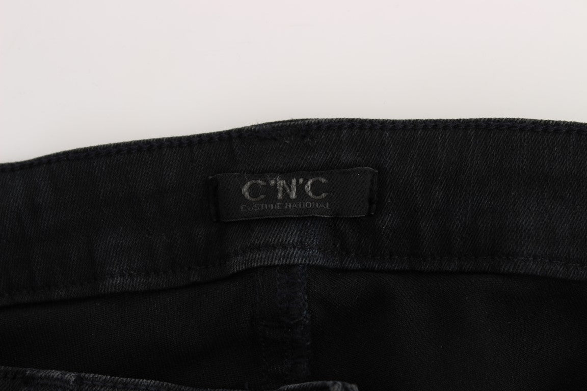 Costume National Black Cotton Slim Fit Denim Jeans $548.00 Costume National Luzworld