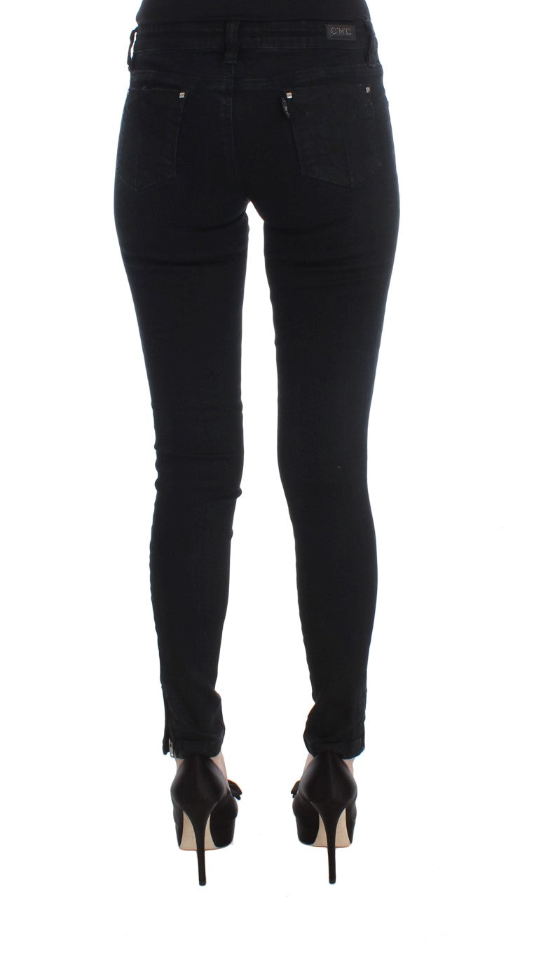 Costume National Black Cotton Slim Fit Denim Jeans $548.00 Costume National Luzworld