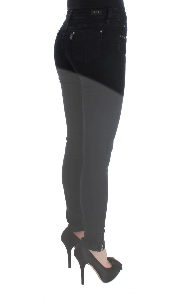 Costume National Black Cotton Slim Fit Denim Jeans $548.00 Costume National Luzworld