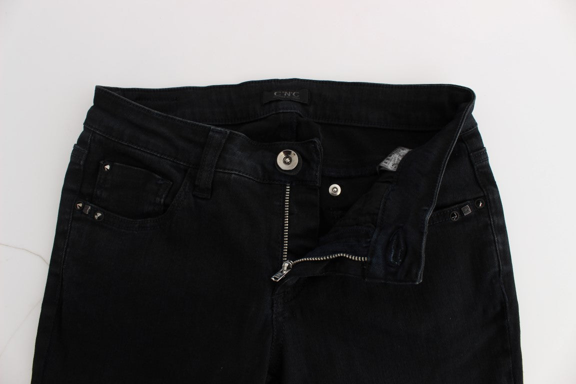 Costume National Black Cotton Slim Fit Denim Jeans $548.00 Costume National Luzworld