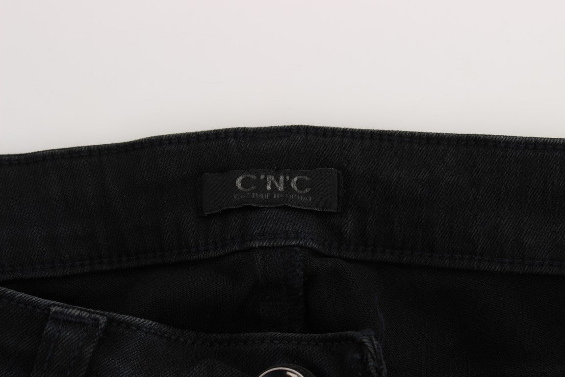 Costume National Black Cotton Slim Fit Denim Jeans $548.00 Costume National Luzworld