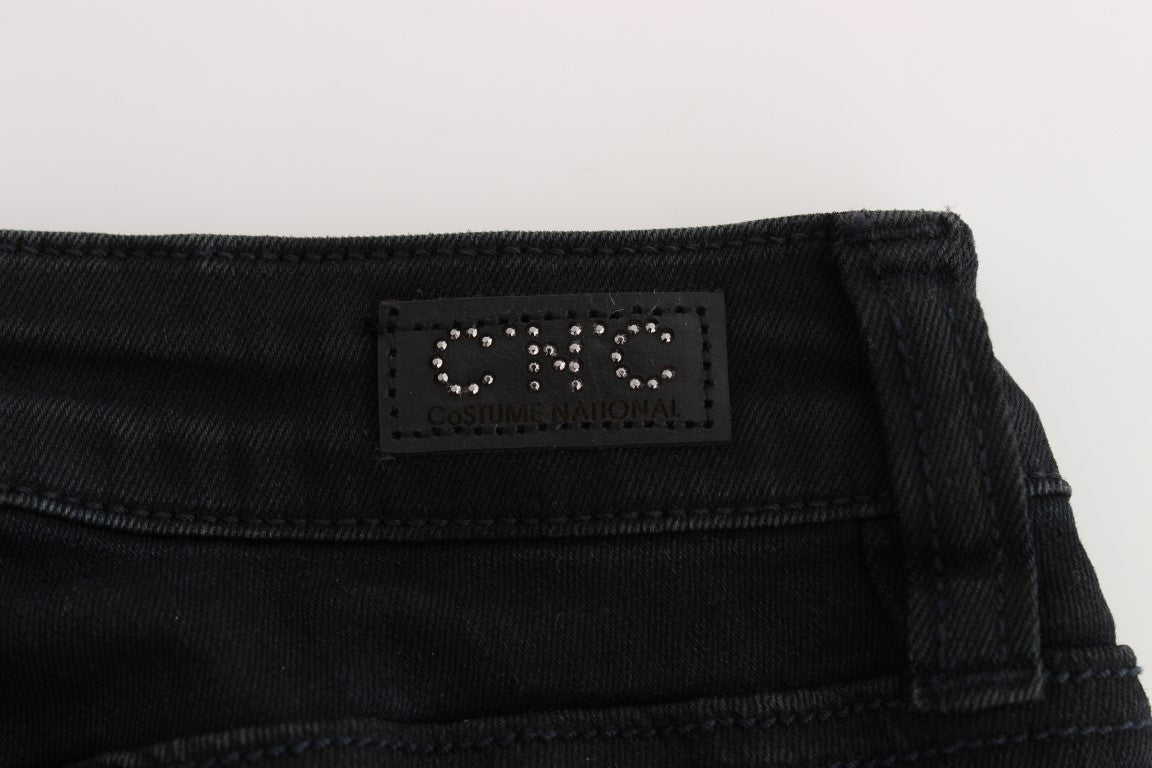 Costume National Black Cotton Slim Fit Denim Jeans $548.00 Costume National Luzworld
