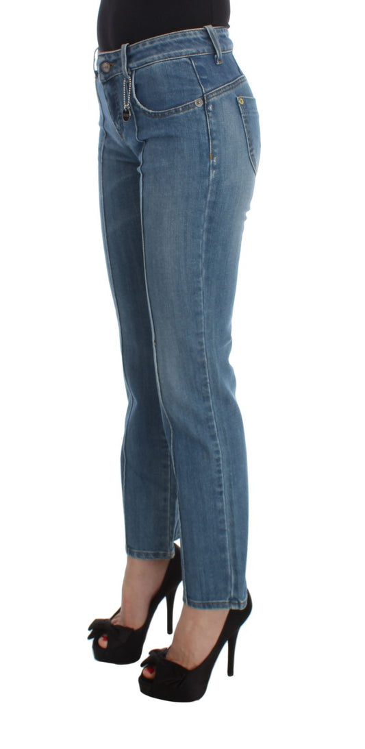 Costume National Blue Cotton Slim Fit Cropped Jeans $548.00 Costume National Luzworld