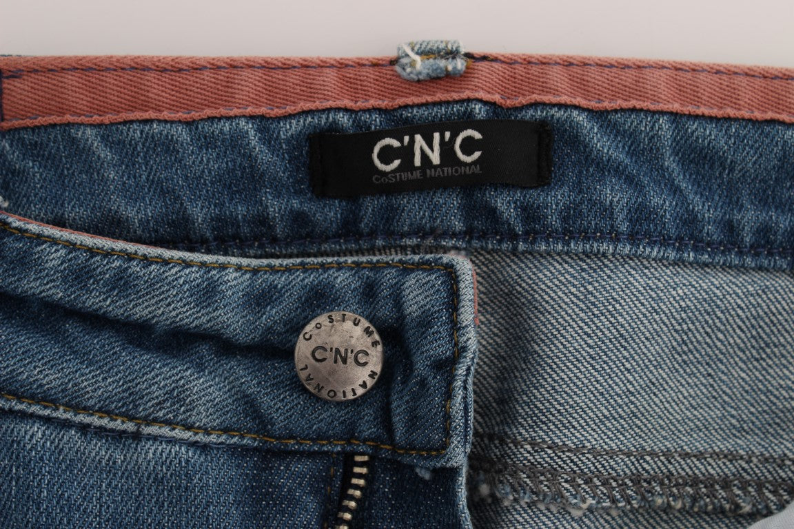 Costume National Blue Cotton Slim Fit Cropped Jeans $548.00 Costume National Luzworld
