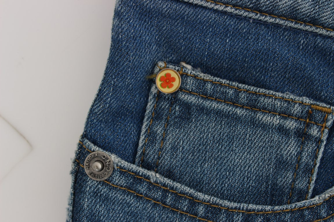 Costume National Blue Cotton Slim Fit Cropped Jeans $548.00 Costume National Luzworld
