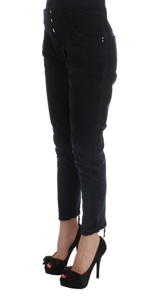 Costume National Black Cotton Slim Fit Cropped Jeans $548.00 Costume National Luzworld