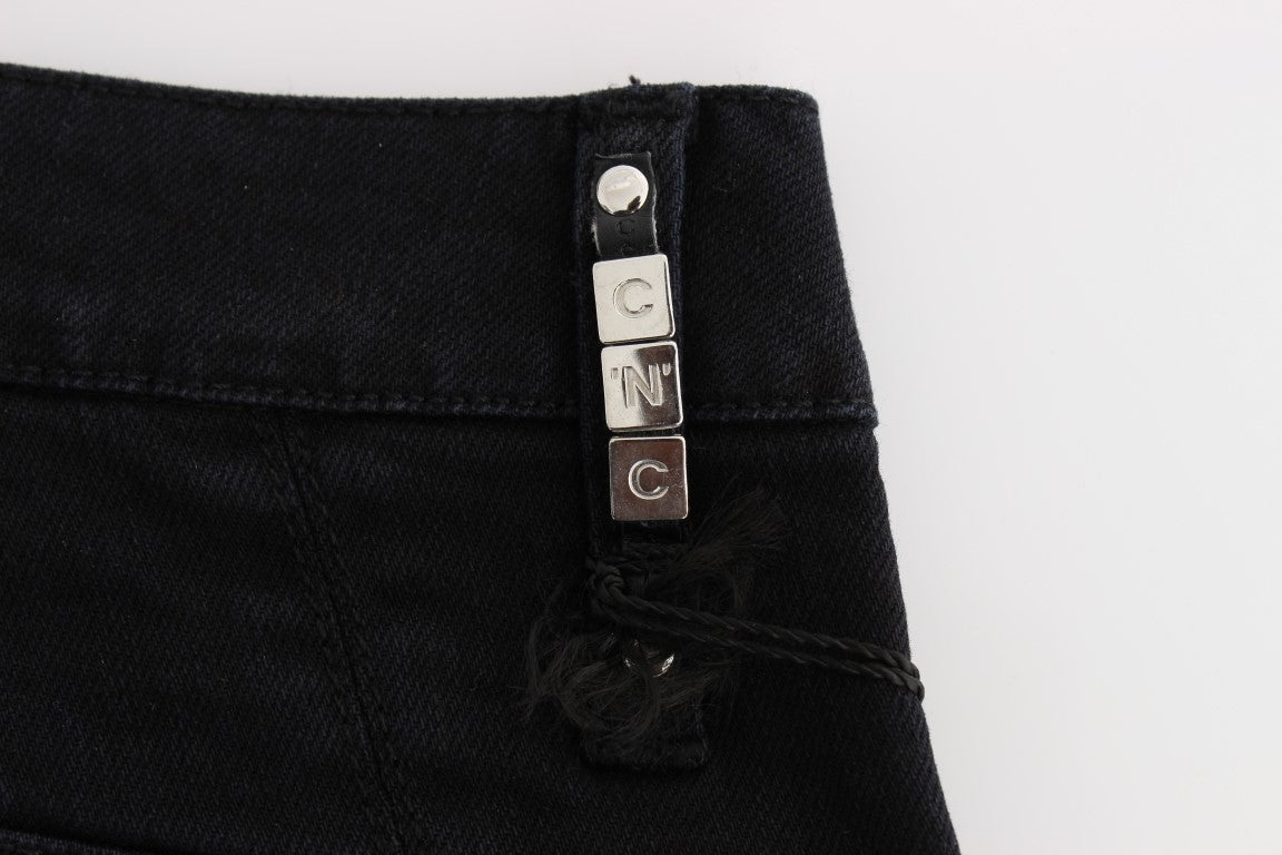Costume National Black Cotton Slim Fit Cropped Jeans $548.00 Costume National Luzworld