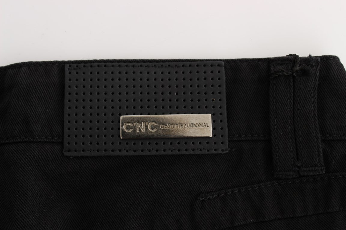 Costume National Black Cotton Slim Fit Bootcut Jeans $548.00 Costume National Luzworld