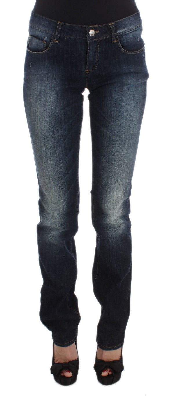 Costume National Blue Cotton Slim Fit Bootcut Jeans $548.00 Costume National Luzworld