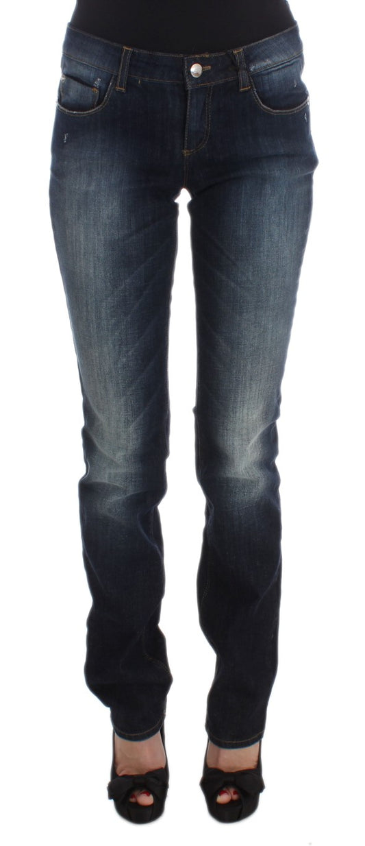 Costume National Blue Cotton Slim Fit Bootcut Jeans $548.00 Costume National Luzworld