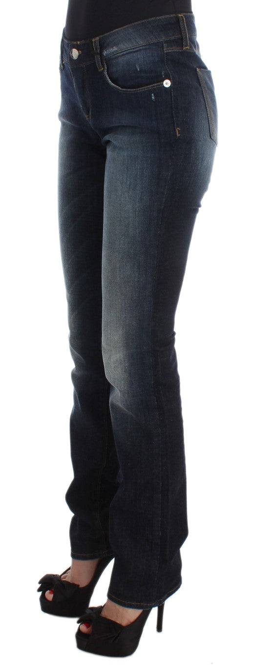 Costume National Blue Cotton Slim Fit Bootcut Jeans $548.00 Costume National Luzworld