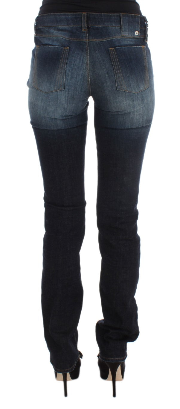 Costume National Blue Cotton Slim Fit Bootcut Jeans $548.00 Costume National Luzworld