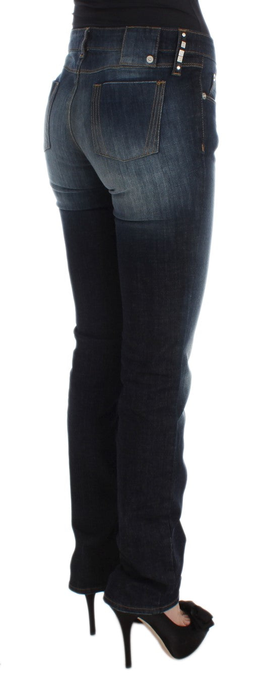 Costume National Blue Cotton Slim Fit Bootcut Jeans $548.00 Costume National Luzworld