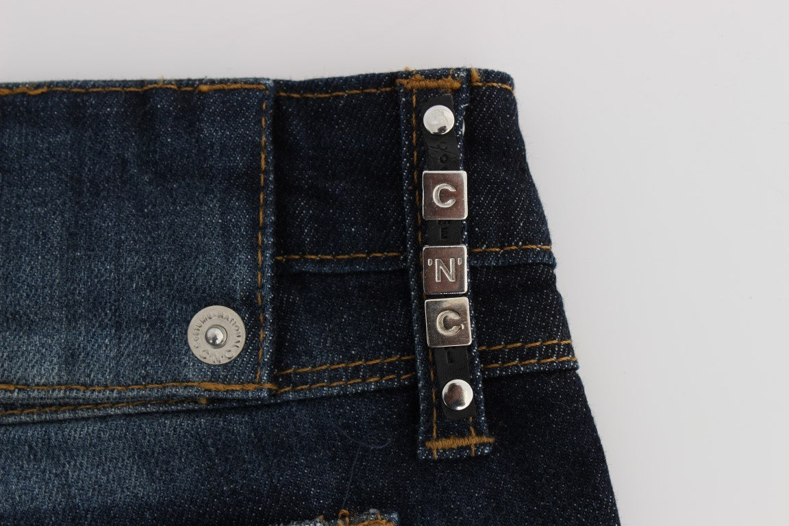 Costume National Blue Cotton Slim Fit Bootcut Jeans $548.00 Costume National Luzworld