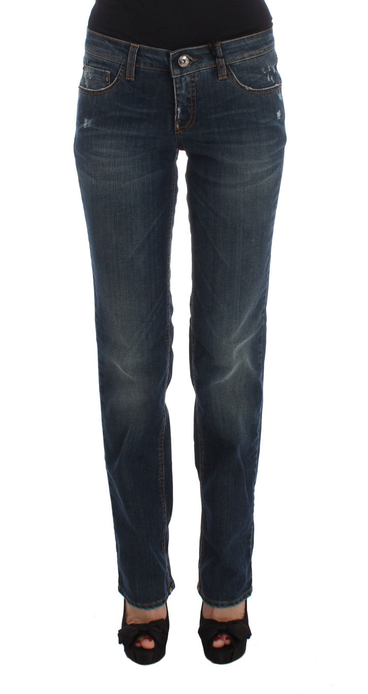 Costume National Blue Cotton Blend Bootcut Jeans $548.00 Costume National Luzworld
