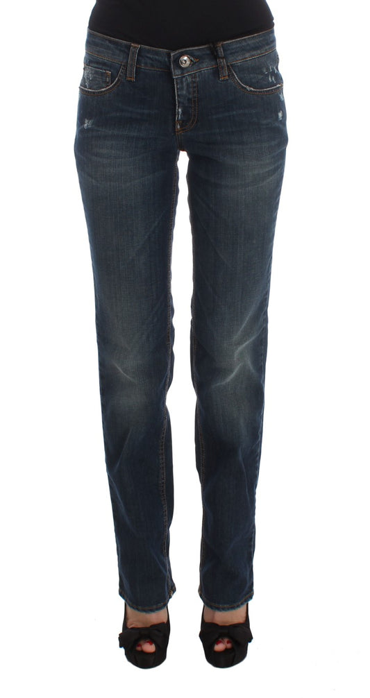 Costume National Blue Cotton Blend Bootcut Jeans $548.00 Costume National Luzworld